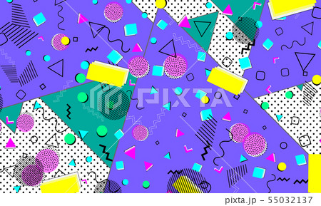 Pop art color background. Memphis pattern 55032137