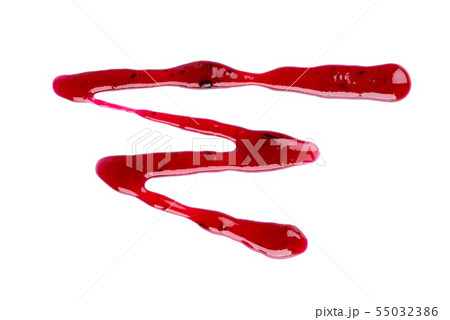 Blueberry jam drizzle isolated on white background. Splashes of red berry jam. Top view. Blueberry jam drizzle isolated on white background. Splashes of red berry jam. Top view. 55032386