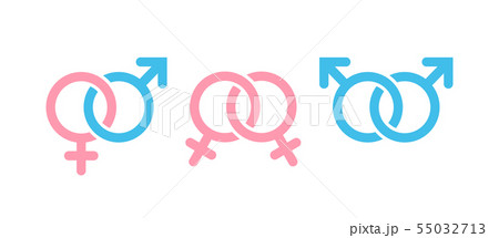 Male and female symbol combination. Gender and sexual orientation symbols. 55032713