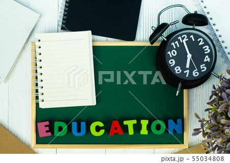 Back to school concept, Education text and green Back to school concept, Education text and green 55034808