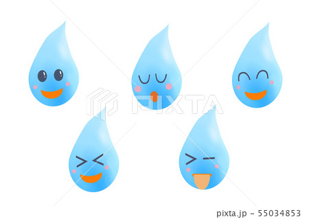水滴のアイコンセット 顔 バージョンのイラスト素材