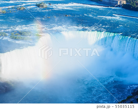ナイアガラの滝・カナダ滝 虹 俯瞰 / Niagara Falls, rainbow ナイアガラの滝・カナダ滝 虹 俯瞰 / Niagara Falls, rainbow 55035115