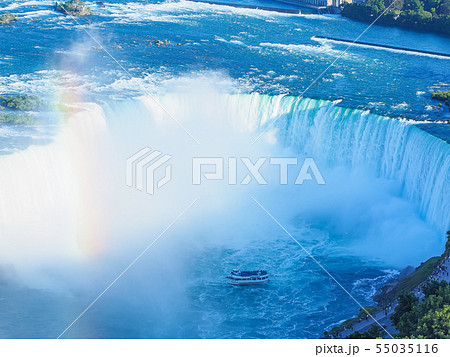 ナイアガラの滝・カナダ滝 虹 俯瞰 / Niagara Falls, rainbow ナイアガラの滝・カナダ滝 虹 俯瞰 / Niagara Falls, rainbow 55035116