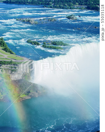 ナイアガラの滝・カナダ滝 虹 俯瞰 / Niagara Falls, rainbow ナイアガラの滝・カナダ滝 虹 俯瞰 / Niagara Falls, rainbow 55035118