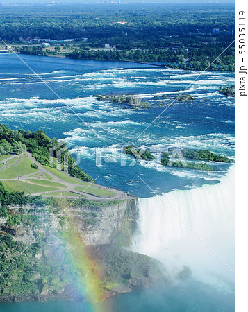 ナイアガラの滝・カナダ滝 虹 俯瞰 / Niagara Falls, rainbow 55035119