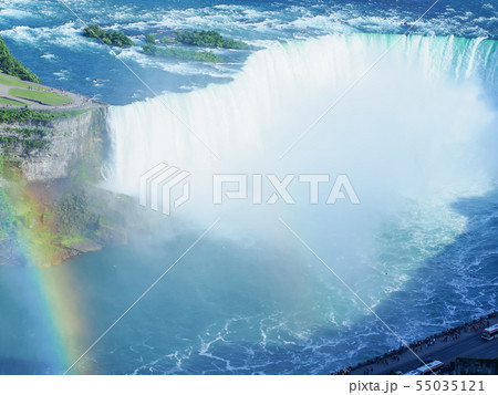 ナイアガラの滝・カナダ滝 虹 俯瞰 / Niagara Falls, rainbow ナイアガラの滝・カナダ滝 虹 俯瞰 / Niagara Falls, rainbow 55035121