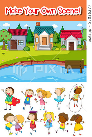 Make your own scene with kids 55036277