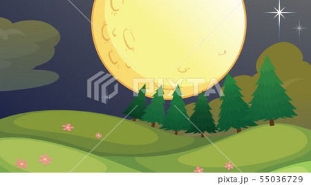 Full moon park scene 55036729