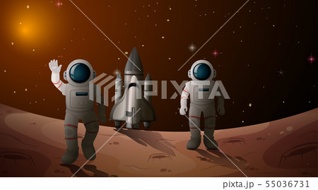 Astronaut in space scene Astronaut in space scene 55036731