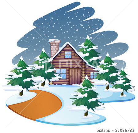 House in snow scene House in snow scene 55036733