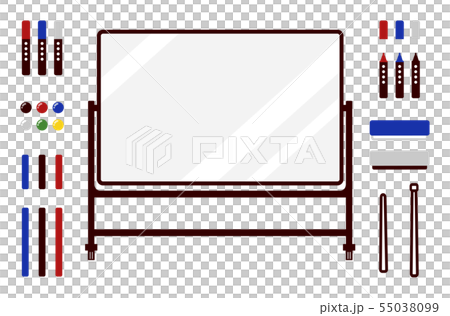 ホワイトボード ペン 磁石等 小物セットのイラスト素材 55038099 Pixta