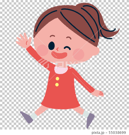 眨眼睛的女孩的例證 55038699