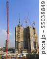 Construction high-rise building with crane. 55038849