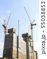 Construction high-rise building with crane. 55038853