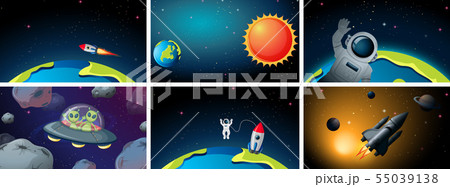 Set of space backgrounds 55039138