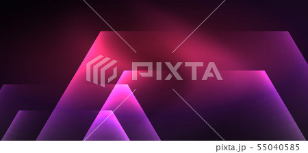 Shiny hexagon neon template. Futuristic digital technology concept. Vector abstract graphic design. 55040585