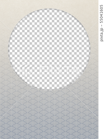 Round window-yen-Japanese style-Japanese pattern-background material 55041605