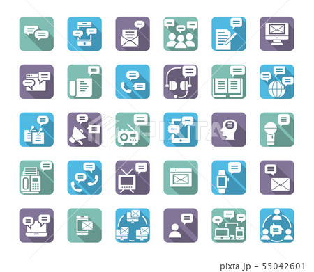 Message flat long shadow icon set.  55042601