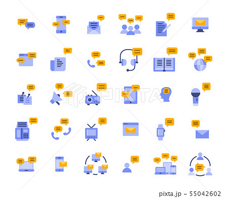 Message flat icon set. Vector and Illustration. 55042602