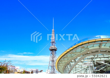 名古屋市 テレビ塔とオアシス21の風景 名古屋市 テレビ塔とオアシス21の風景 55042621
