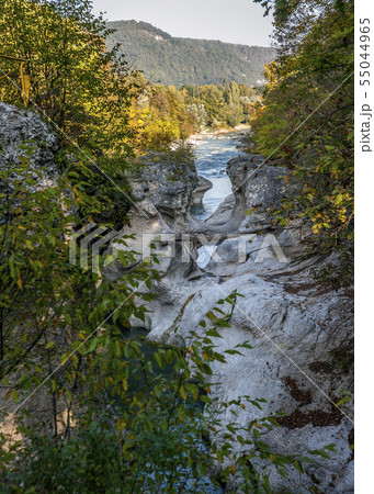 Rough river in Khadzhokhsky gorge . 55044965