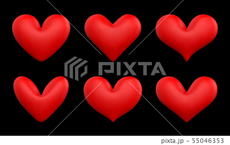 Red hearts different 6 shape 55046353