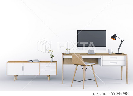 3D render of Studio computer with desk 55046900