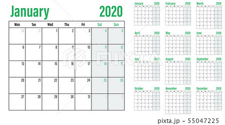 Calendar planner 2020 template vector illustration 55047225