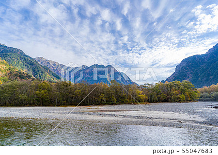 秋　上高地　朝　【長野県】 55047683