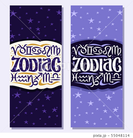 Vector vertical banners for Zodiac Symbols 55048114