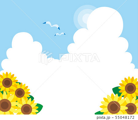 入道雲の浮かぶ夏空 背景 風景 のイラスト素材