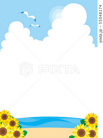 夏の海水浴場 背景 壁紙 のイラスト素材