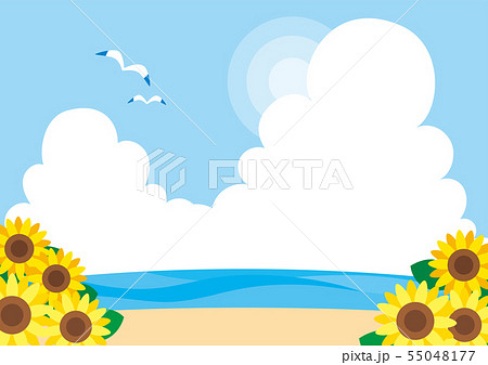 夏の海水浴場 背景 壁紙 のイラスト素材 55048177 Pixta