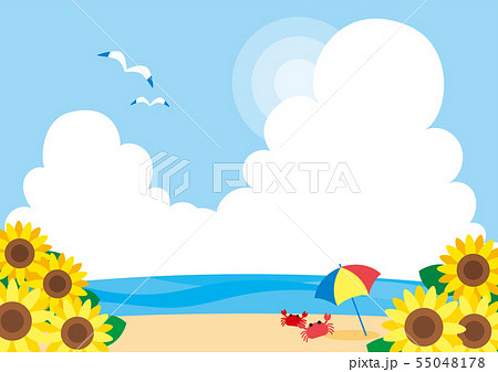 夏の海水浴場 背景 壁紙 のイラスト素材 55048178 Pixta