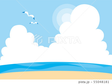 夏の海水浴場 背景 壁紙 のイラスト素材 55048181 Pixta