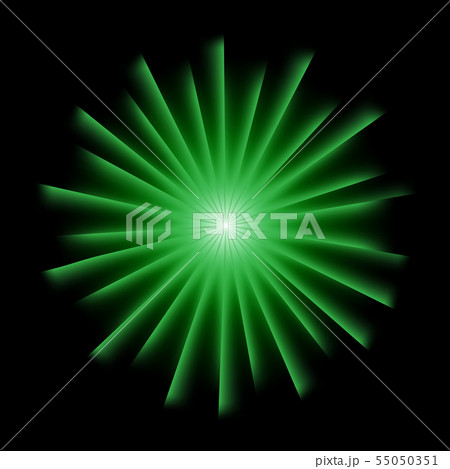 Light explosion with green rays 55050351
