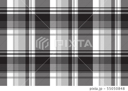 Grayscale black white check plaid seamless pattern 55050848