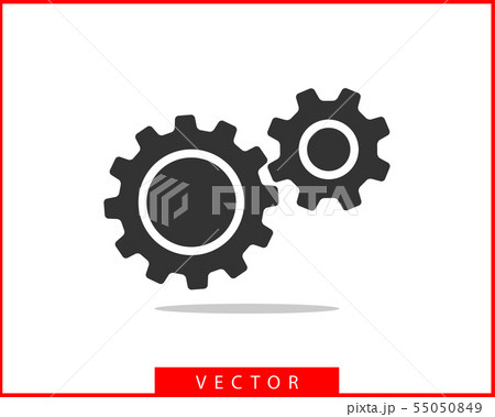 Metal gears and cogs vector. Gear icon flat Metal gears and cogs vector. Gear icon flat 55050849