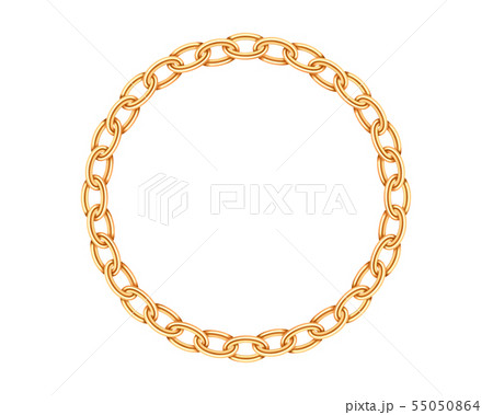 Realistic gold circle frame chain texture. Golden 55050864