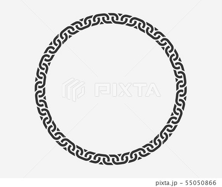 Texture chain round frame. Circle border chains 55050866