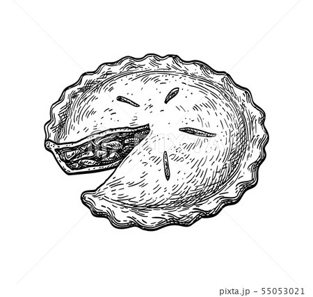 Ink Sketch Of Apple Pieのイラスト素材