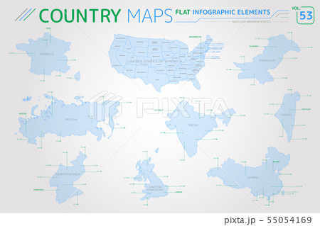 Nuclear-Weapon States, America, Russia, China, France, India, and others Maps 55054169