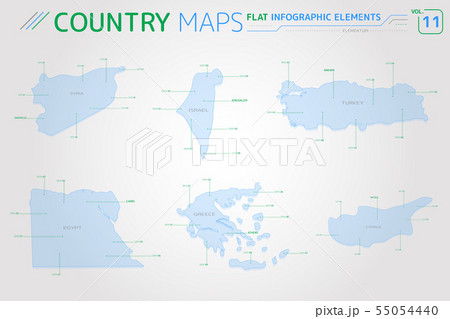 Syria, Israel, Turkey, Greece, Cyprus and Egypt Vector Maps Syria, Israel, Turkey, Greece, Cyprus and Egypt Vector Maps 55054440