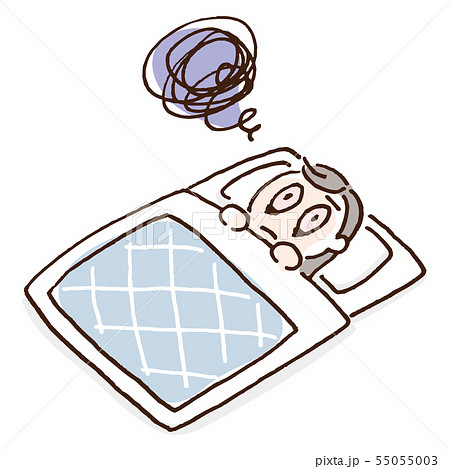不眠　不調　イラスト 55055003
