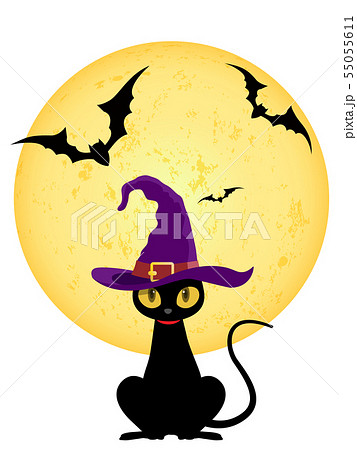 黒猫 ハロウィン素材 のイラスト素材 黒猫 ハロウィン素材 のイラスト素材