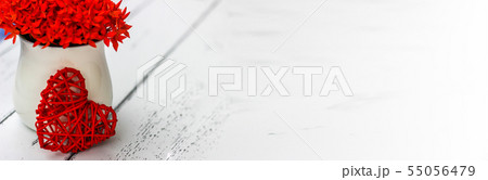 Banner size,Blurred background.Red hearts and Banner size,Blurred background.Red hearts and 55056479