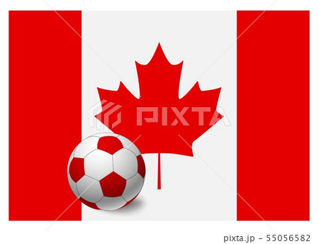 Canada flag and soccer ball 55056582