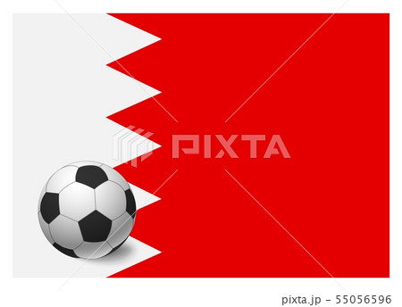 Bahrain flag and soccer ball 55056596