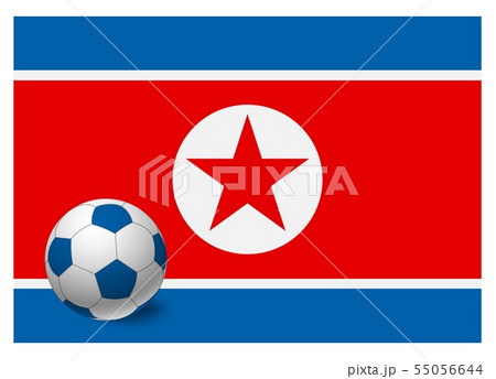 North Korea flag and soccer ball 55056644