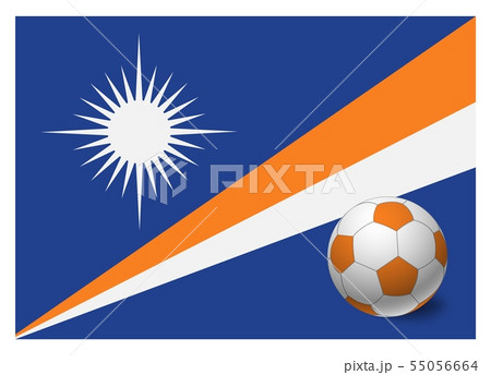 Marshall Islands Flag And Soccer Ballのイラスト素材